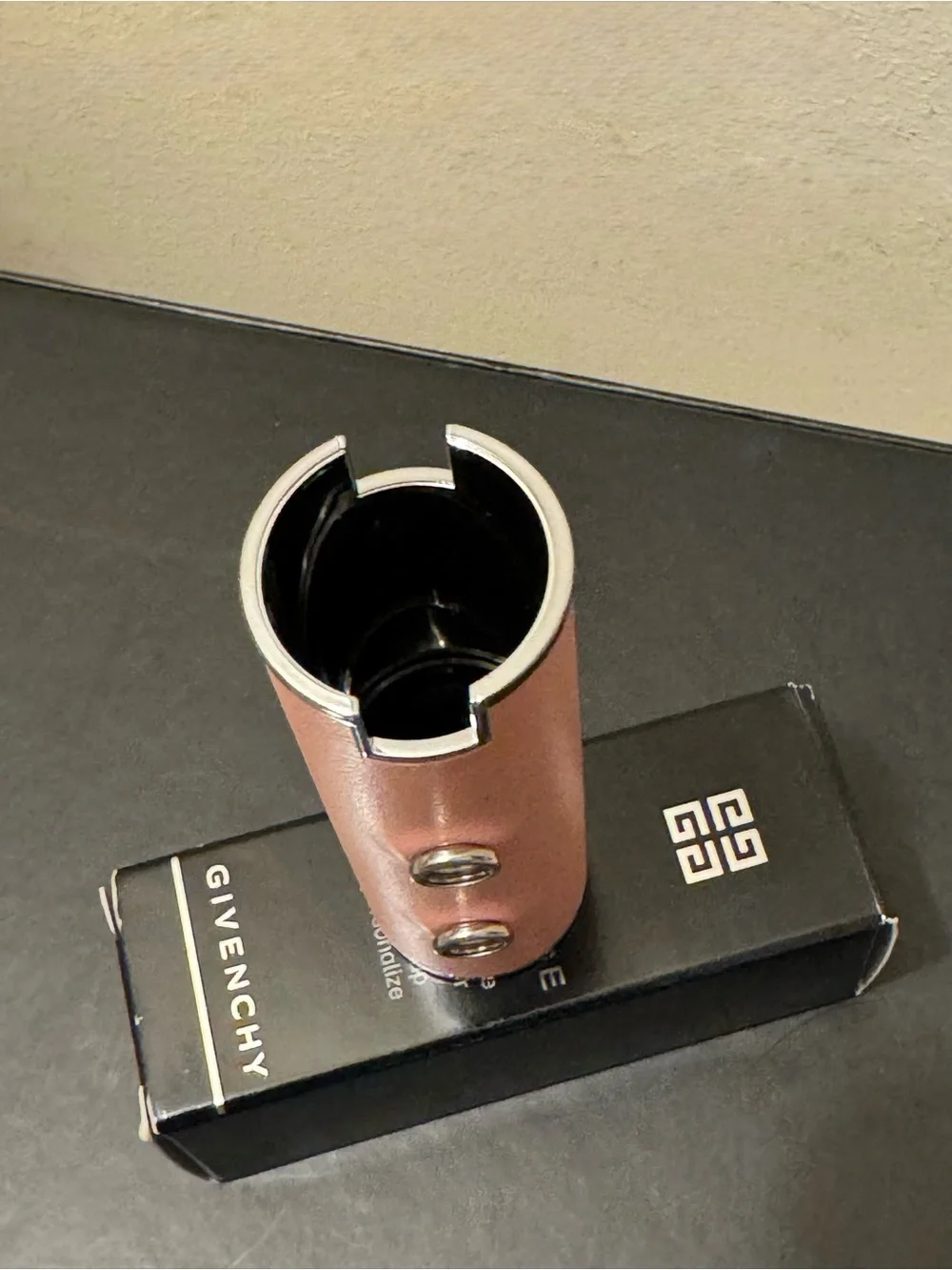BNIB Rare Givenchy Le Rouge Custom Couture Lipstick Cap Case N° 41 Pink Leather